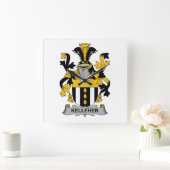 Kelleher Familienwappen Quadratische Wanduhr (Zuhause)