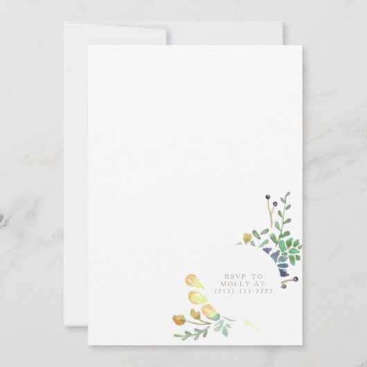 Keller | Brautparty Aquarell Einladung (Rückseite)