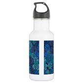 Keller Garten in Blau Edelstahlflasche (Rückseite)