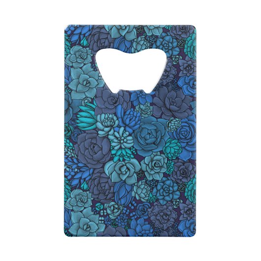 Keller Garten in Blau Geldbeutel Flaschenöffner (Vorderseite)