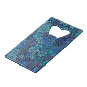 Keller Garten in Blau Geldbeutel Flaschenöffner (Rückseite Schrägansicht)