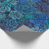 Keller Garten in Blau Geschenkpapier (Ecke)