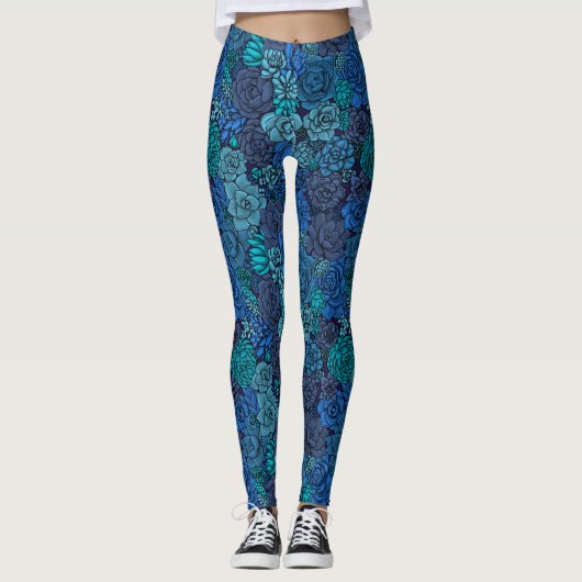 Keller Garten in Blau Leggings (Vorderseite)