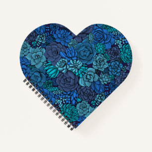 Keller Garten in Blau Notizblock