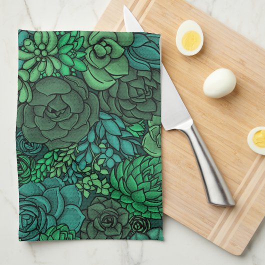 Keller Garten in Grün Geschirrtuch (Viertel Falte)