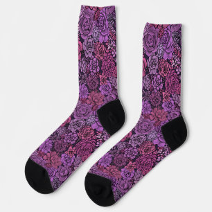 Keller Garten in rosa und violetten Socken