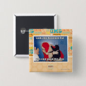 Keller-Katze erhält Kohle Button (Vorne & Hinten)