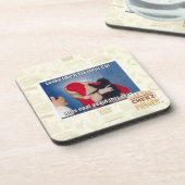 Keller-Katze erhält Kohle Getränkeuntersetzer (Linke Seite)