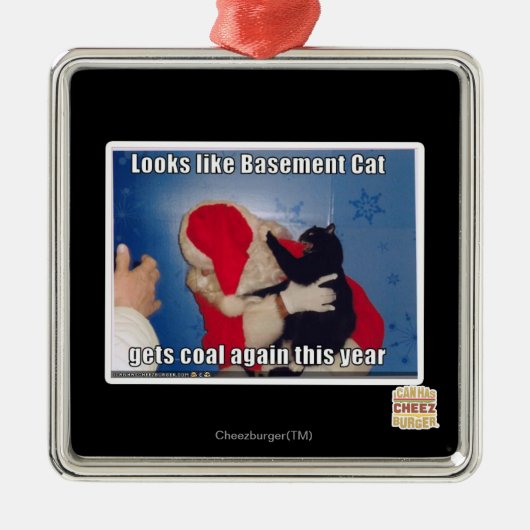 Keller-Katze erhält Kohle Ornament Aus Metall (Vorne)