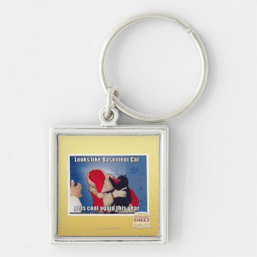 Keller-Katze erhält Kohle Schlüsselanhänger (Vorne)