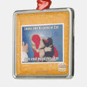 Keller-Katze erhält Kohle Silbernes Ornament (Links)