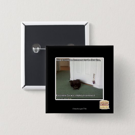 Keller-Katze, etwas verwirrt Button (Vorne & Hinten)