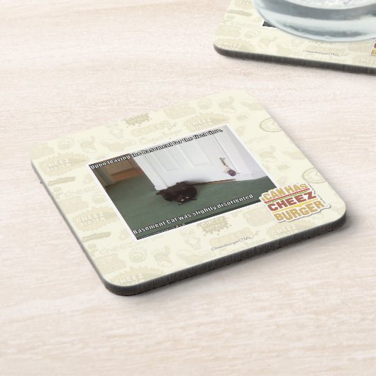 Keller-Katze, etwas verwirrt Getränkeuntersetzer (Linke Seite)