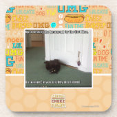 Keller-Katze, etwas verwirrt Getränkeuntersetzer (Vorderseite)