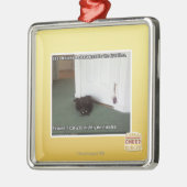 Keller-Katze, etwas verwirrt Silbernes Ornament (Links)