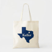 Keller, Texas Lone Star Staat Karte Niedliche Stad Tragetasche (Vorne)