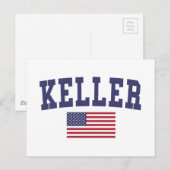 Keller US Flag Postkarte (Vorne/Hinten)