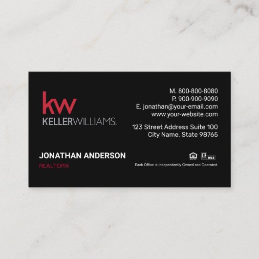 Keller Williams Business Card Visitenkarte (Vorderseite)