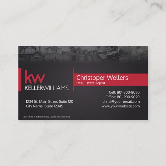 Keller Williams Real Anwesen Business Card Design Visitenkarte (Vorderseite)