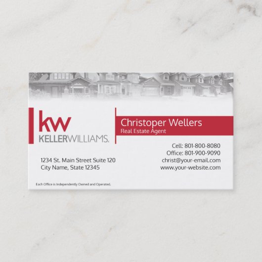 Keller Williams Real Anwesen Business Card Design Visitenkarte (Vorderseite)