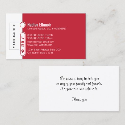 Keller Williams Visitenkarte (Vorne/Hinten)