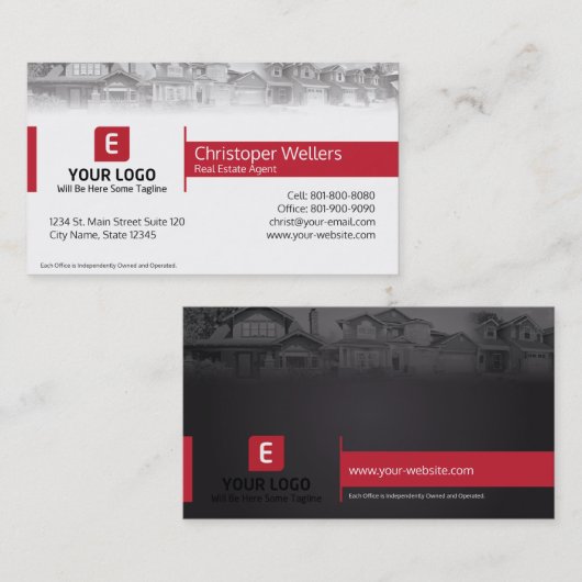 Keller Williams wirklicher Visitenkarte (Vorne/Hinten)