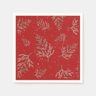 Kellerei und Rot mit Schneefall Serviette