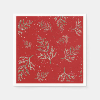 Kellerei und Rot mit Schneefall Serviette