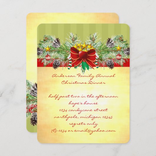 Kellerei Weihnachtsabend Einladung Party lädt ein (Vorne/Hinten)