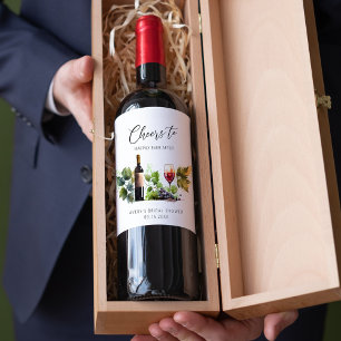 Kellergewebes Brautparty Weinetikett