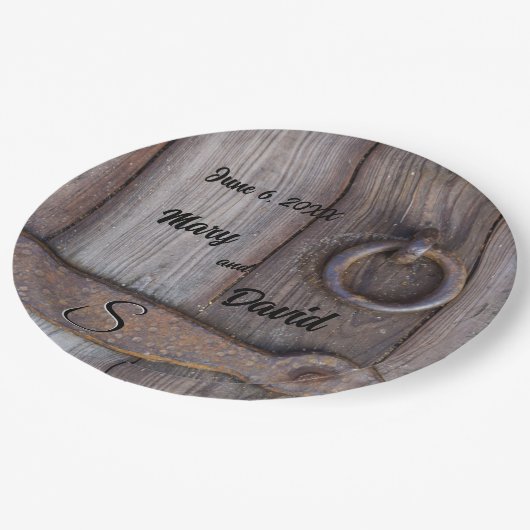 Kellertürhandplatte Pappteller (Schrägansicht)