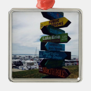 "Kelleys Insel-" Ohio-Weihnachtsverzierung Silbernes Ornament