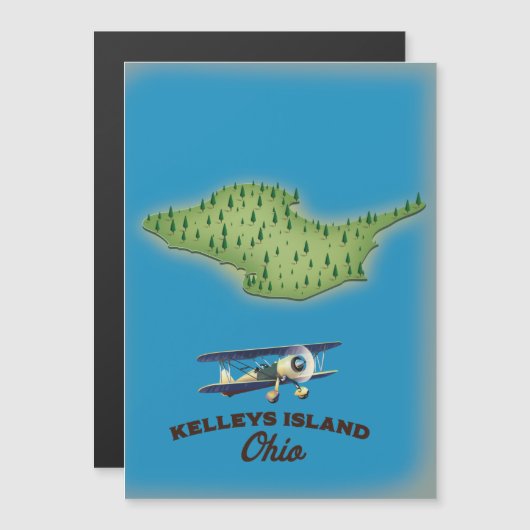 Kelleys Island Ohio Magnetkarte (Vorne/Hinten)