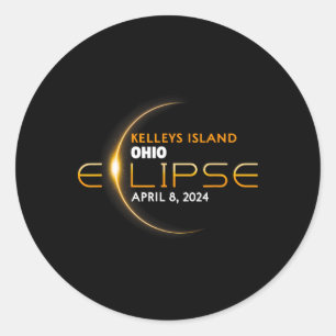 Kelleys Island Ohio Total Solar Eclipse 2024 Runder Aufkleber