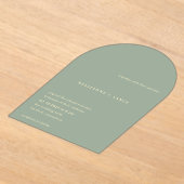 Kellianne Sage Green Modern Wedding Acryleinladungen (Ablage )