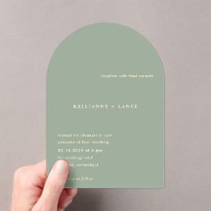 Kellianne Sage Green Modern Wedding Acryleinladungen