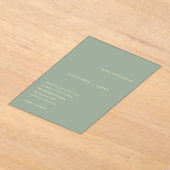 Kellianne Sage Green Modern Wedding Acryleinladungen (Ablage )