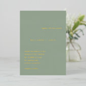 Kellianne Sage Green Modern Wedding Folieneinladung (Stehend vorne)