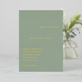 Kellianne Sage Green Modern Wedding Folieneinladung