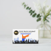 Kellner, der die Silhouette Caterer der Stadt bedi Visitenkarte (Stehend Vorderseite)