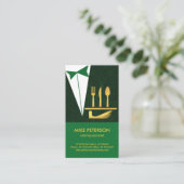 Kellner Green Tuxedo Gold Servierplatte Kuttelsäge Visitenkarte (Stehend Vorderseite)