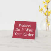 Kellner machen es mit Ihrer Bestellung Karte (Gelbe Blume)