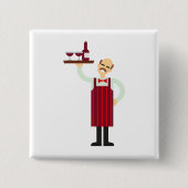 Kellner mit Wein Button (Vorderseite)