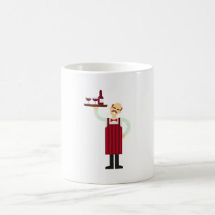 Kellner mit Wein Kaffeetasse