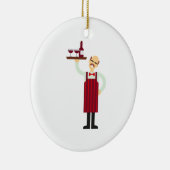 Kellner mit Wein Keramik Ornament (Rechts)