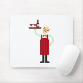 Kellner mit Wein Mousepad (Mit Mouse)