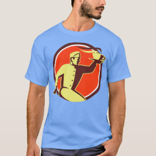 Kellner serviert Kaffee-Cup Retro T-Shirt