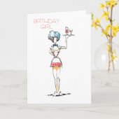 Kellnerin-Geburtstags-Mädchen-Karte Karte (Gelbe Blume)