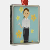 Kellnerin Ornament Aus Metall (Rechts)