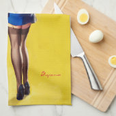 Kellnerin Pin Up Geschirrtuch (Viertel Falte)